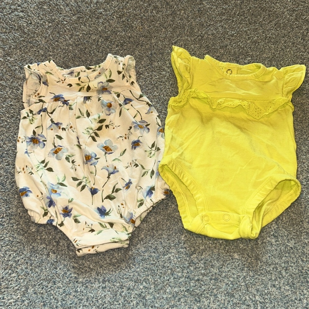 Two Infant Girl’s Summer Onesies Size 3 Month